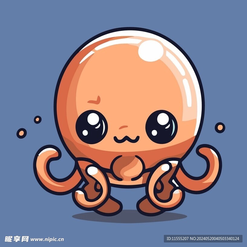 有趣章鱼卡通儿童插画