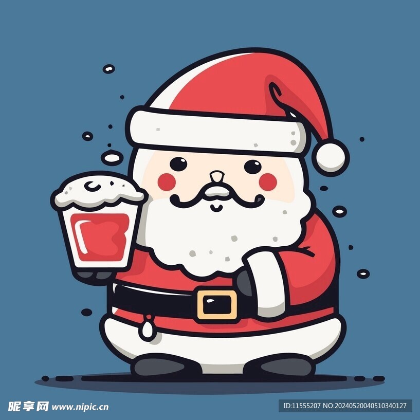 有趣圣诞老人卡通儿童插画