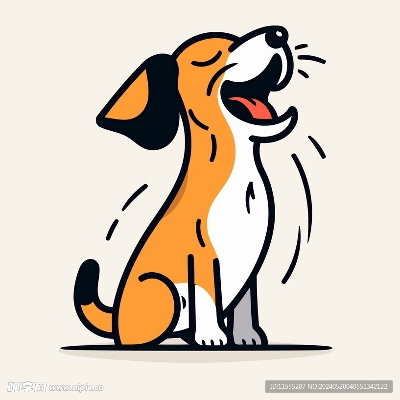 有趣狗狗卡通儿童插画