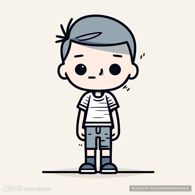 有趣男孩卡通儿童插画