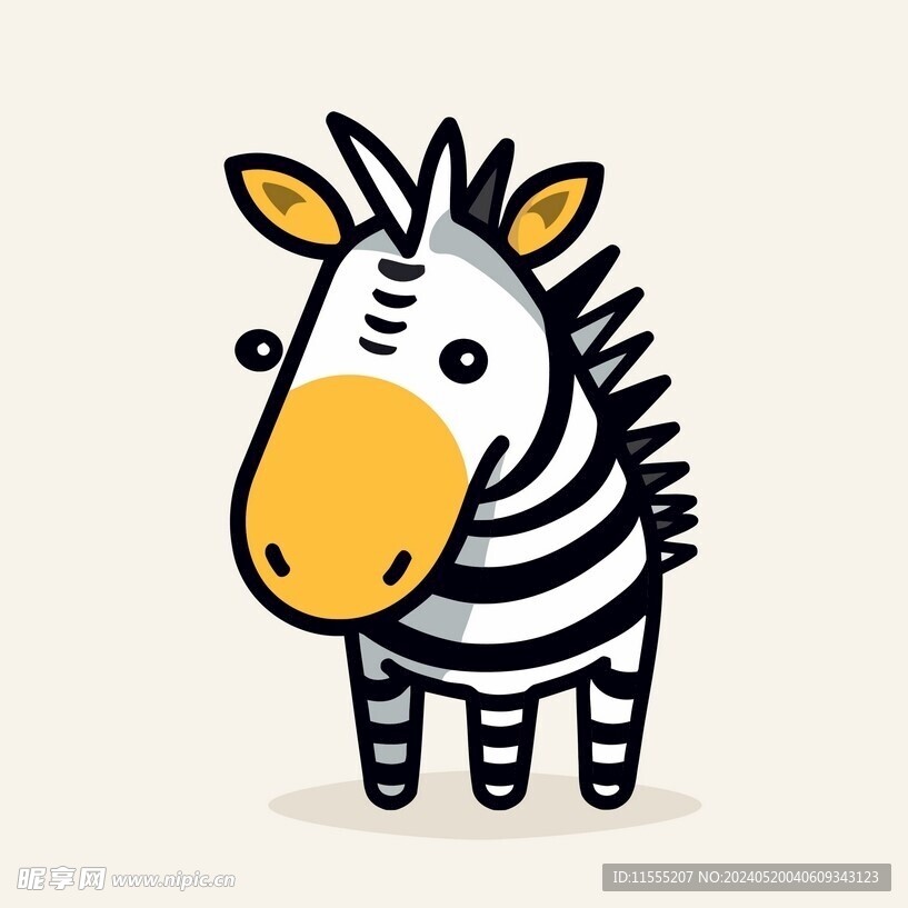 有趣斑马卡通儿童插画