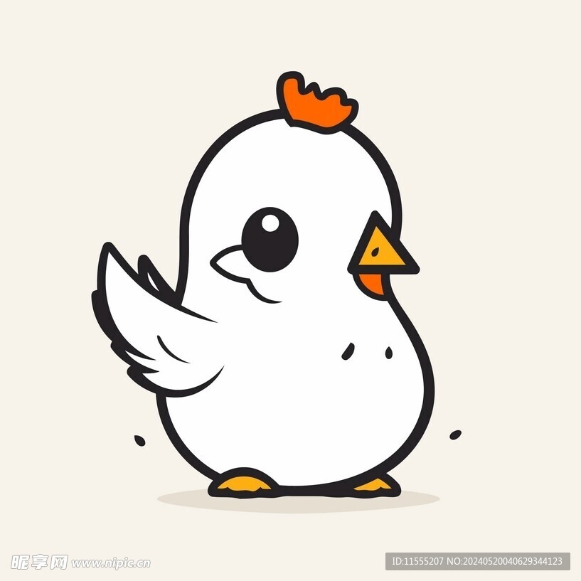 有趣小鸡卡通儿童插画