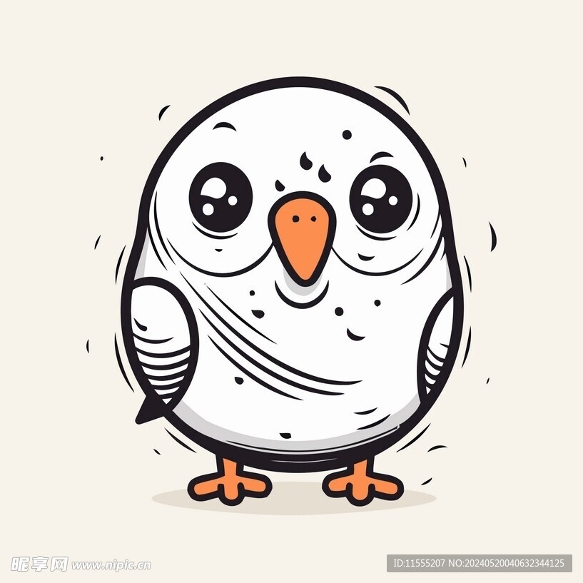 有趣鹦鹉卡通儿童插画