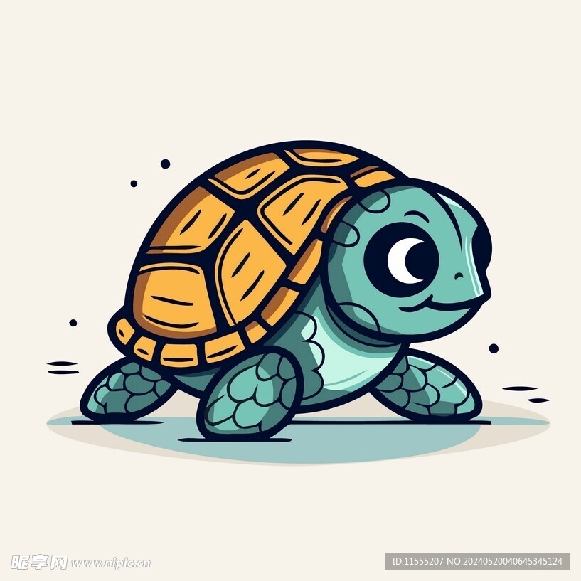 有趣海龟卡通儿童插画