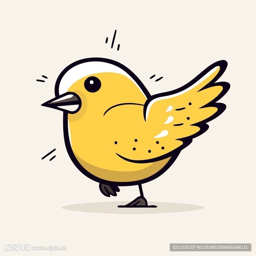 有趣小鸟卡通儿童插画