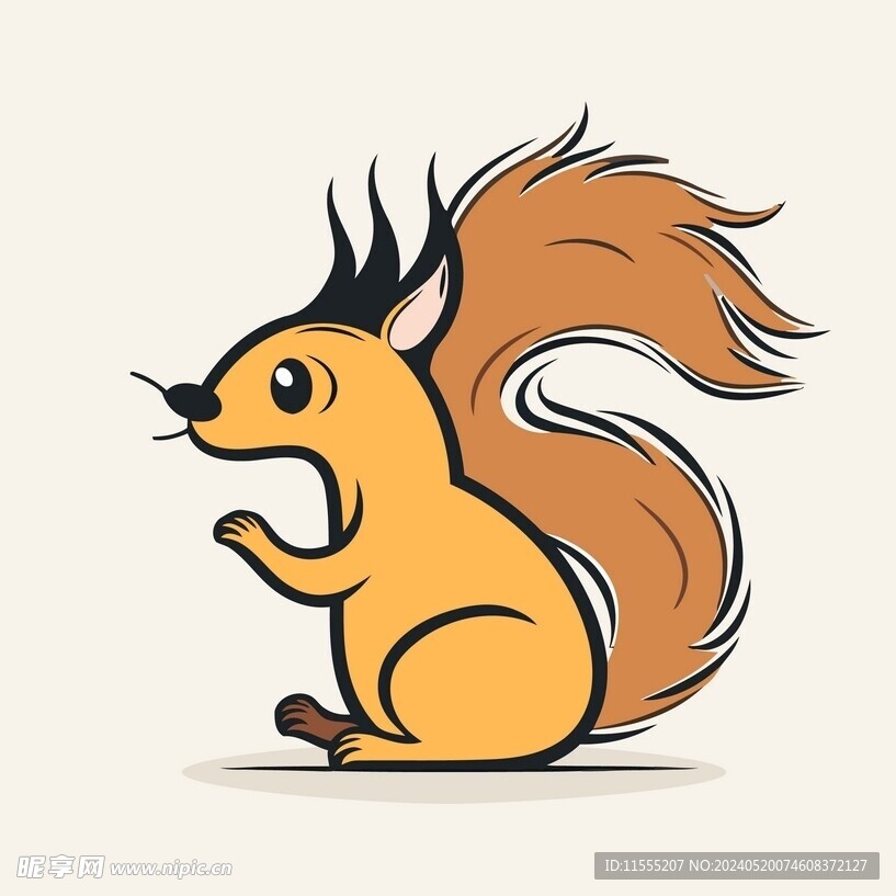 有趣松鼠卡通儿童插画
