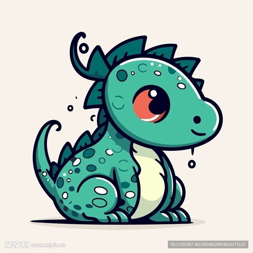 有趣恐龙卡通儿童插画