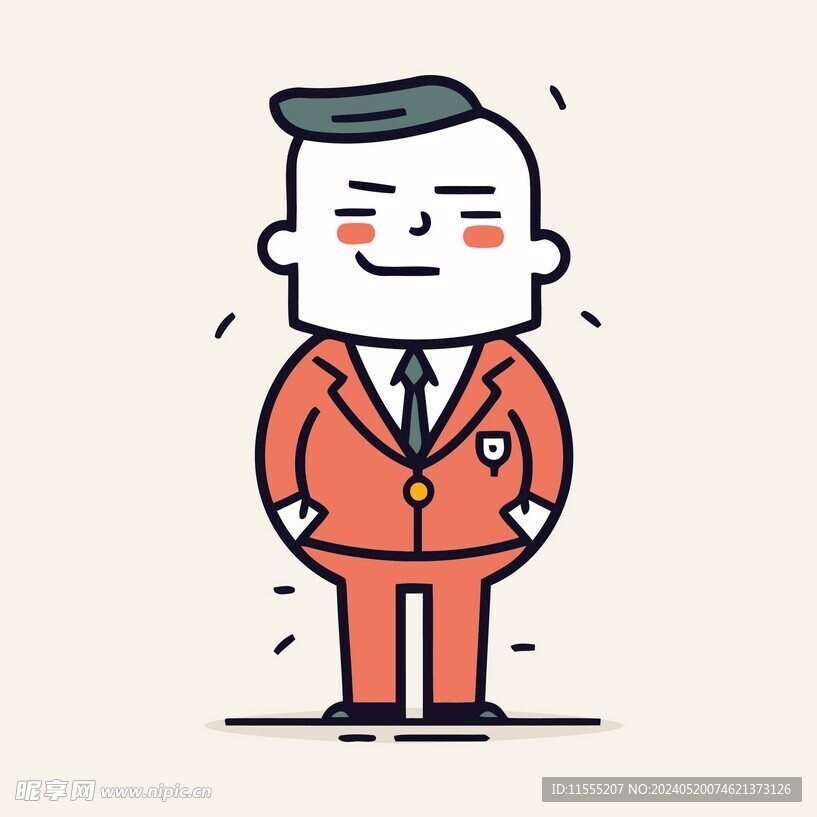 有趣职业经理人卡通儿童插画