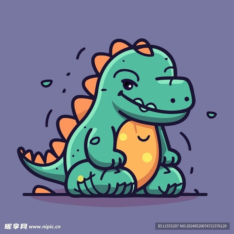 有趣恐龙卡通儿童插画
