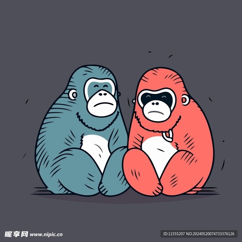 有趣猩猩卡通儿童插画