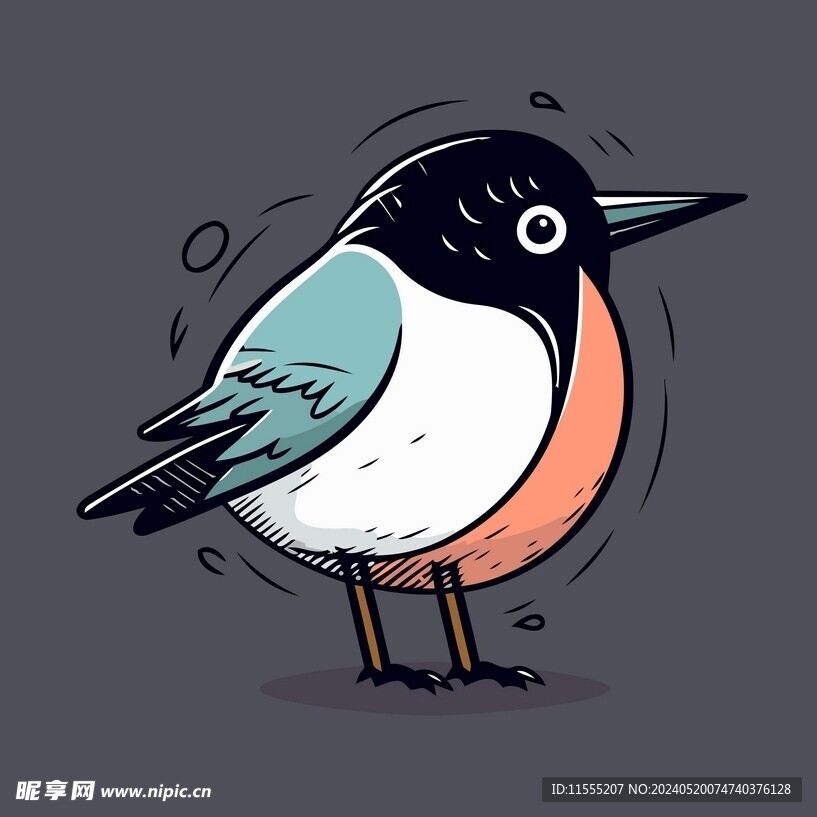 有趣小鸟卡通儿童插画