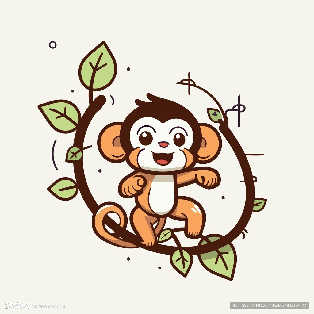 有趣猩猩卡通儿童插画