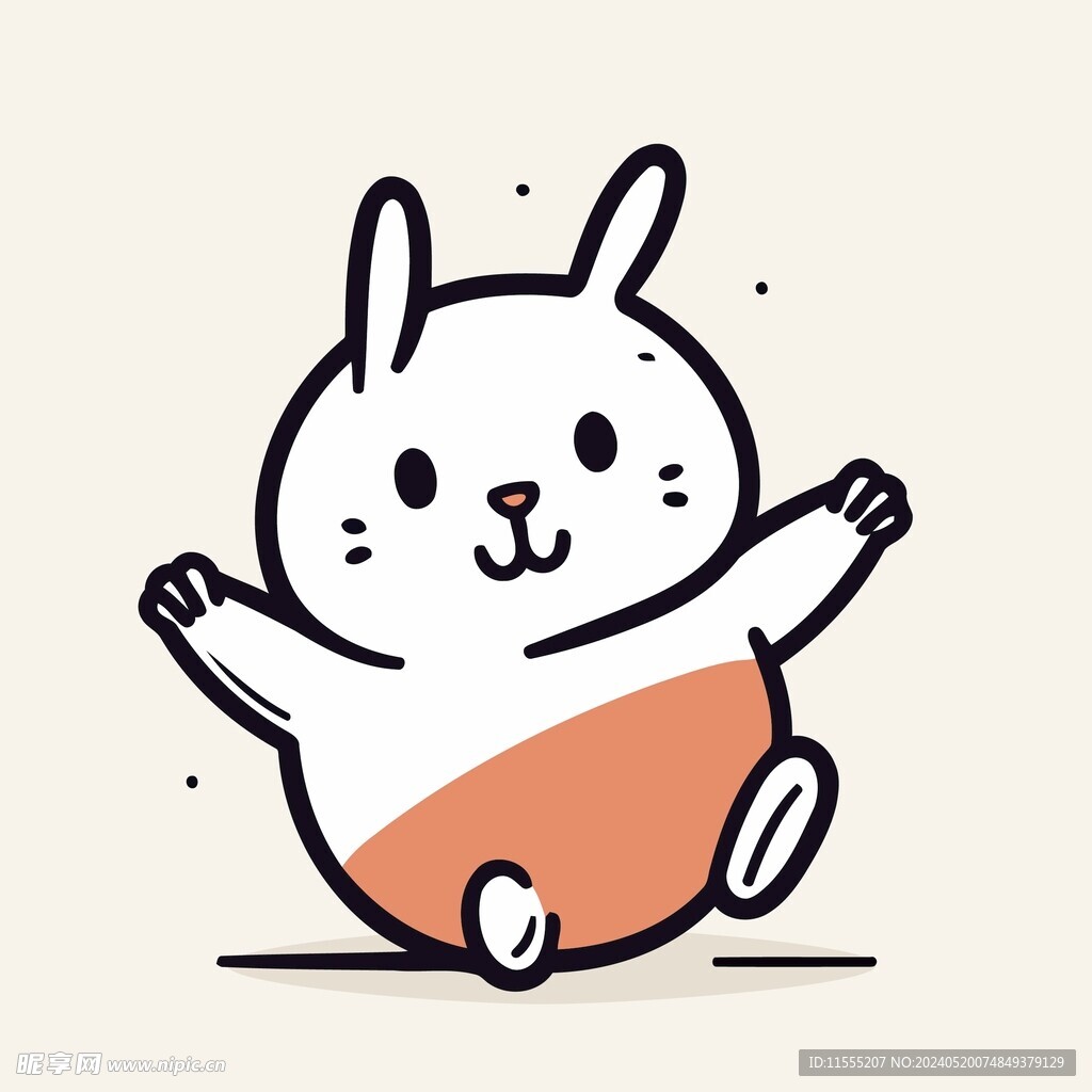 有趣小兔子卡通儿童插画