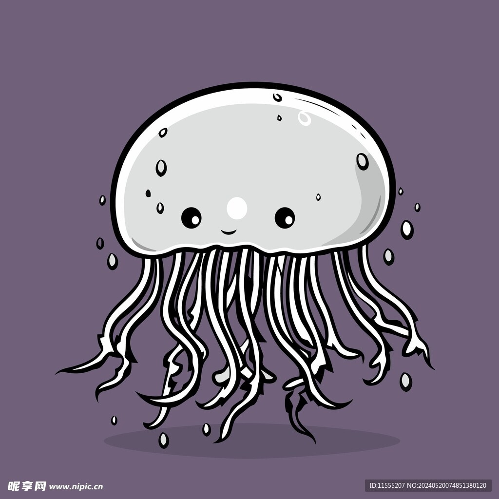 有趣水母卡通儿童插画