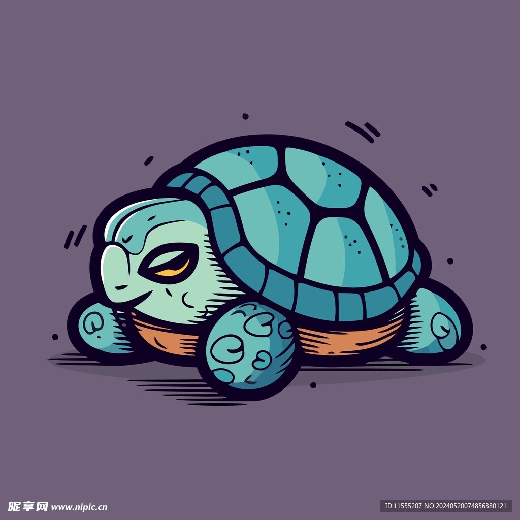有趣海龟卡通儿童插画