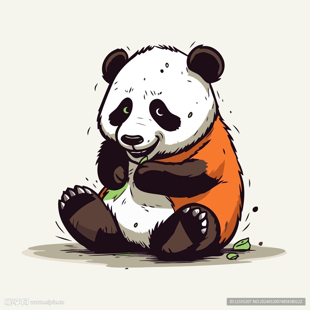 有趣熊猫卡通儿童插画