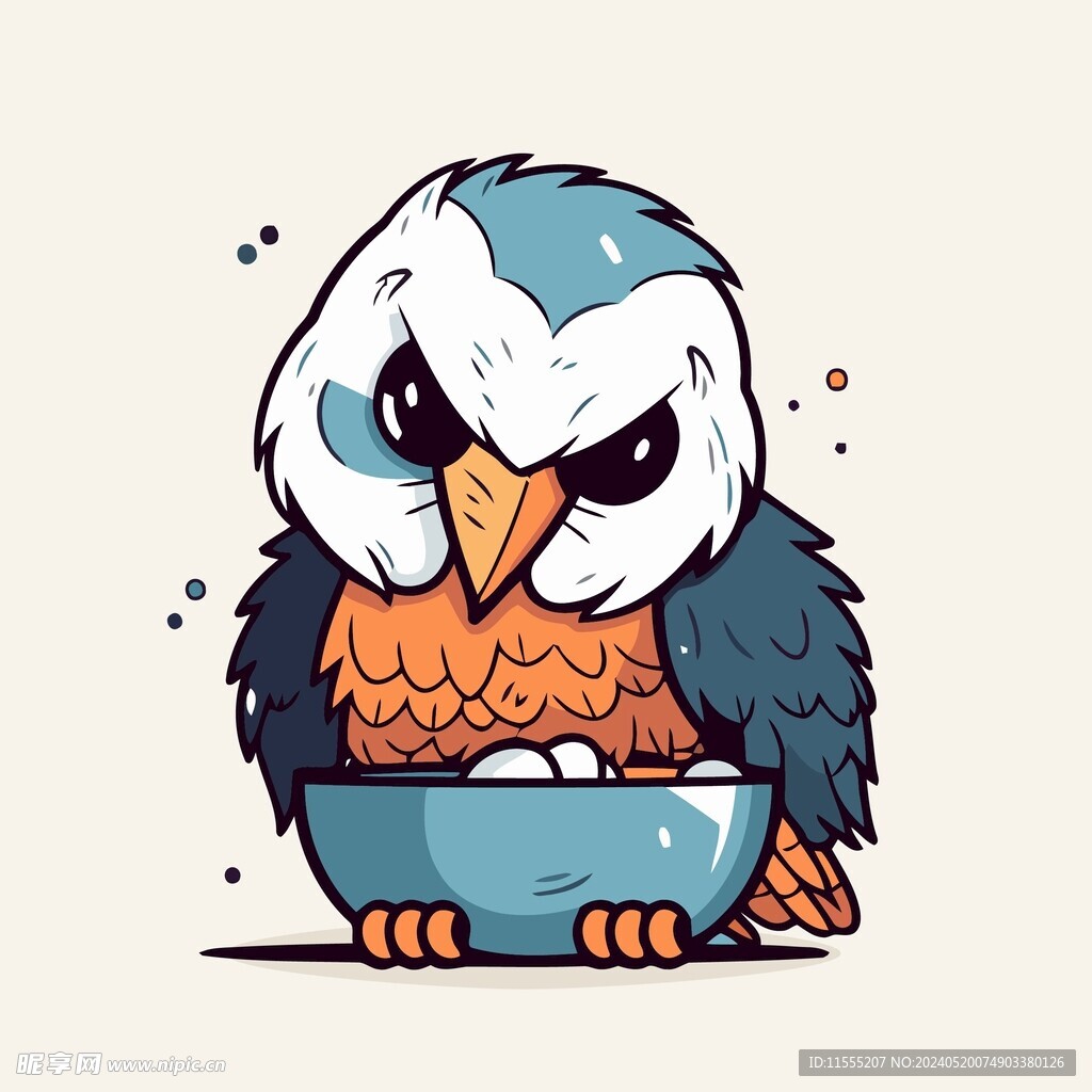有趣老鹰卡通儿童插画