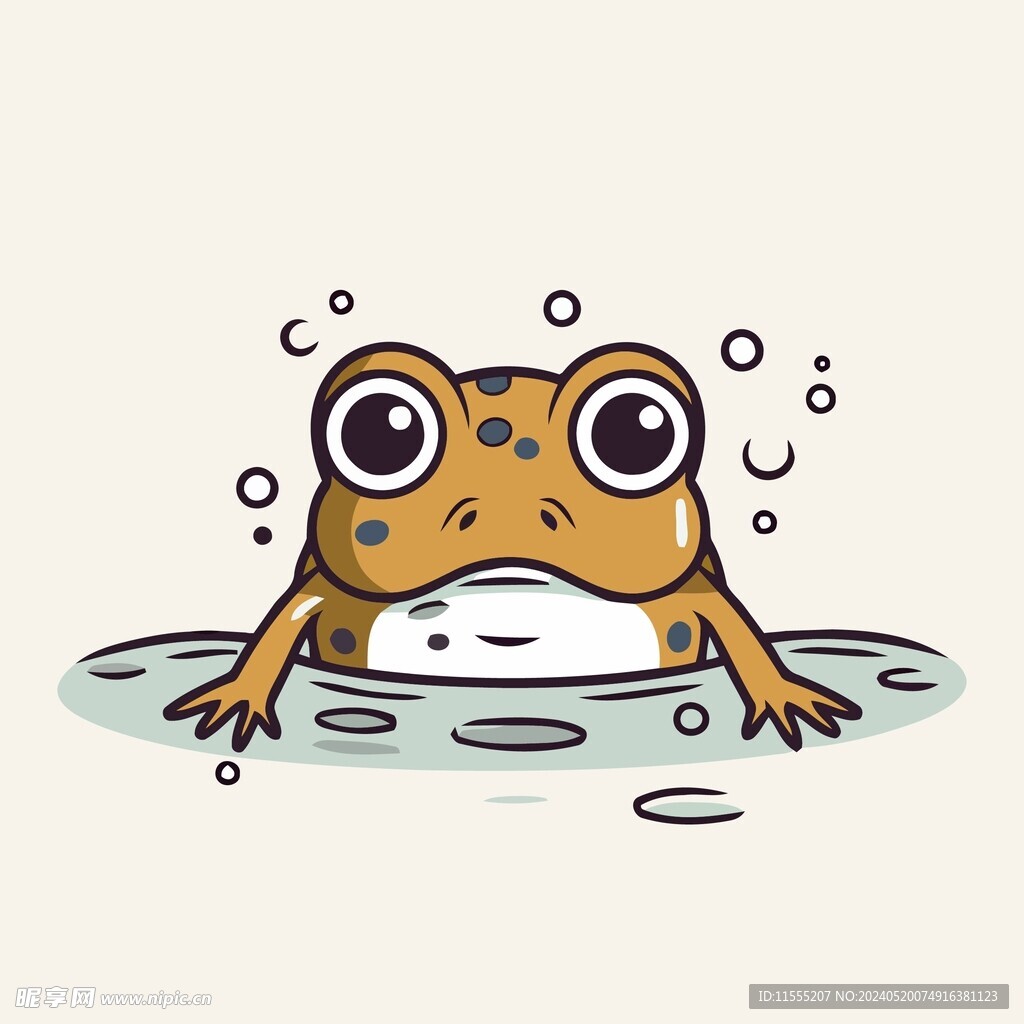 有趣青蛙卡通儿童插画