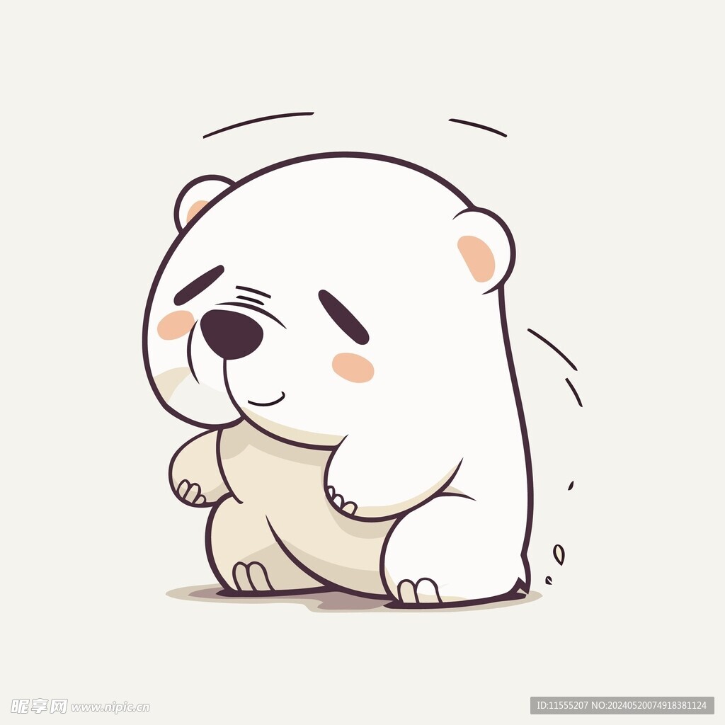 有趣白熊卡通儿童插画