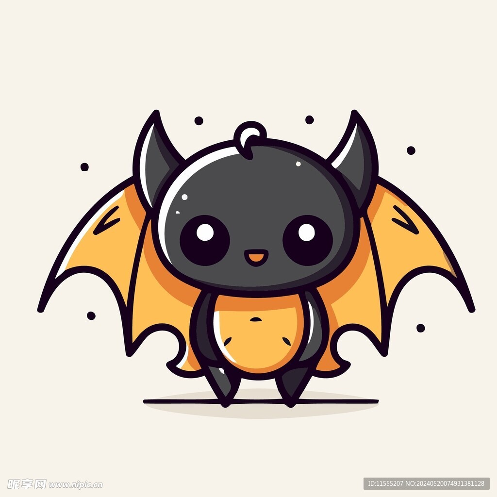 有趣蝙蝠卡通儿童插画