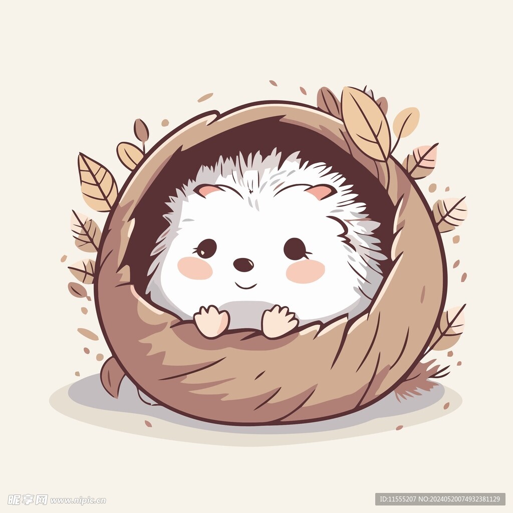 有趣刺猬卡通儿童插画