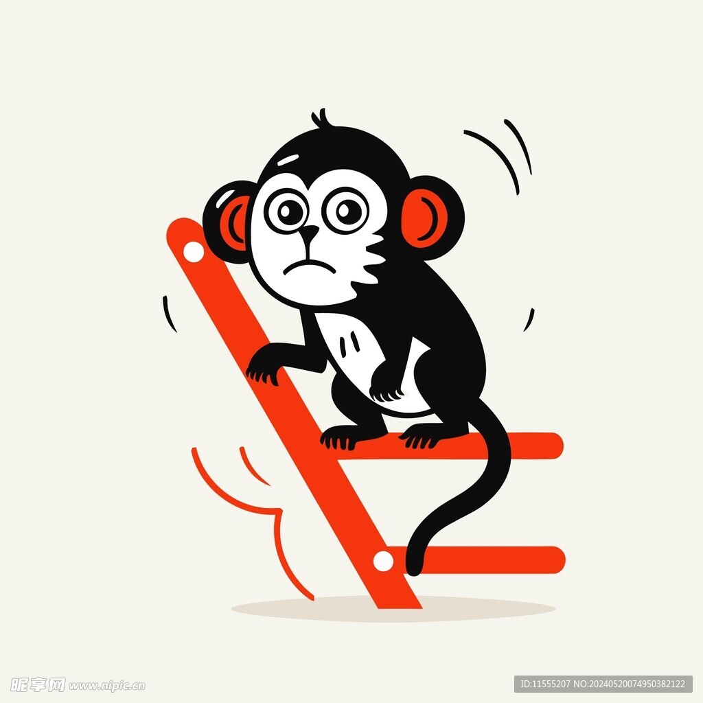 有趣小猴卡通儿童插画