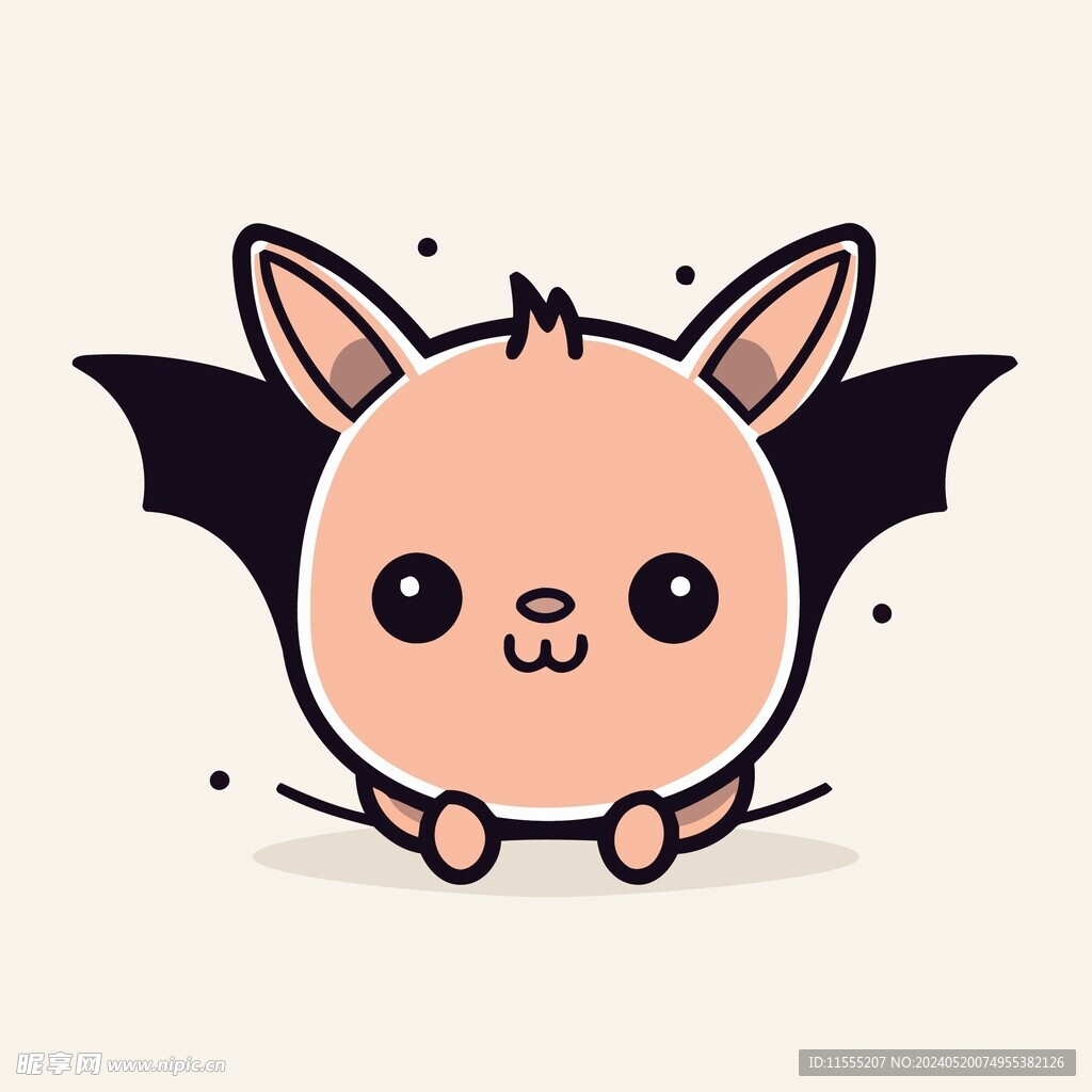 有趣蝙蝠卡通儿童插画