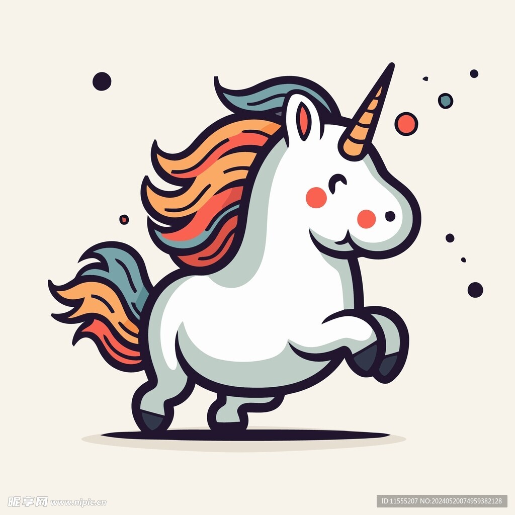 有趣飞马卡通儿童插画