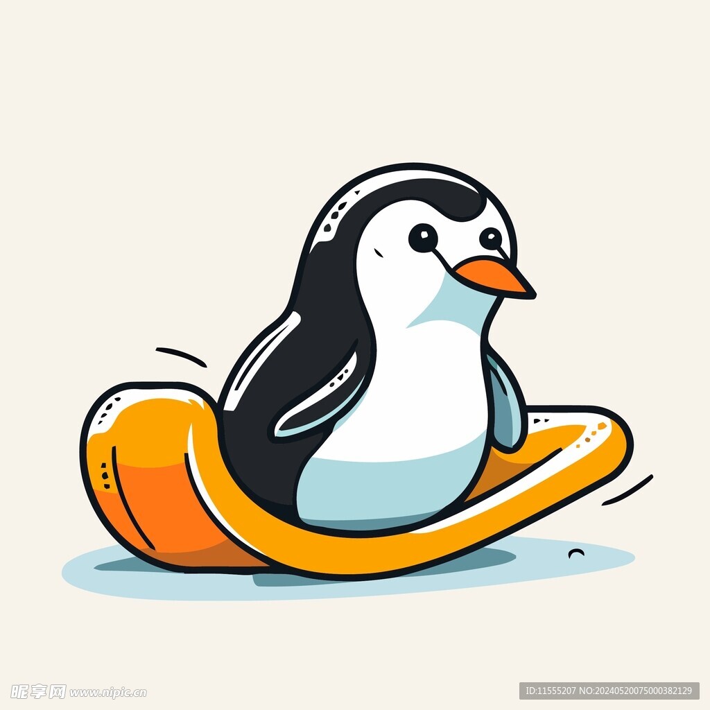 有趣企鹅卡通儿童插画