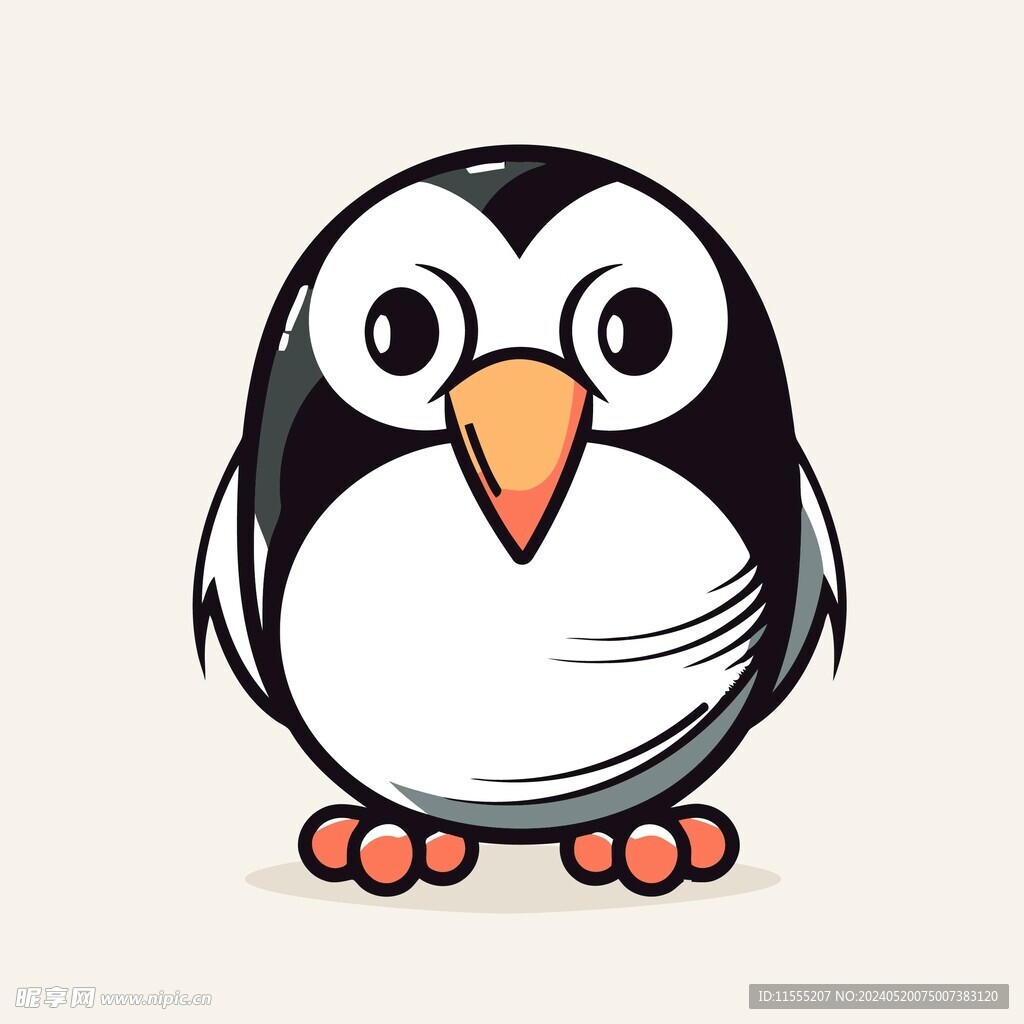 有趣企鹅卡通儿童插画