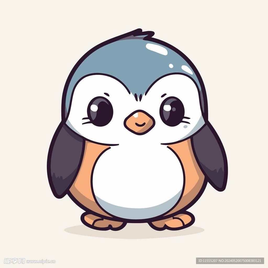 有趣企鹅卡通儿童插画