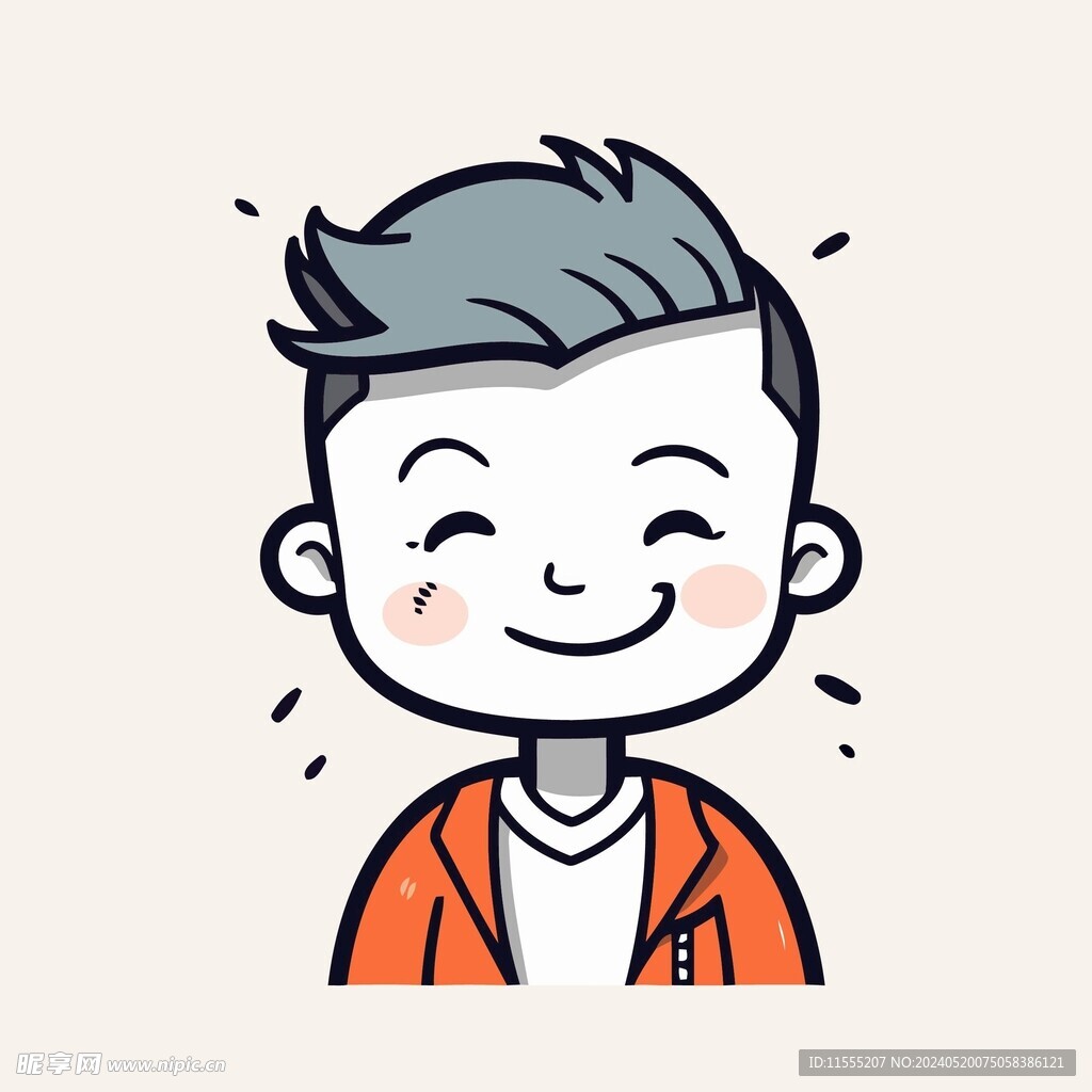 有趣男孩卡通儿童插画