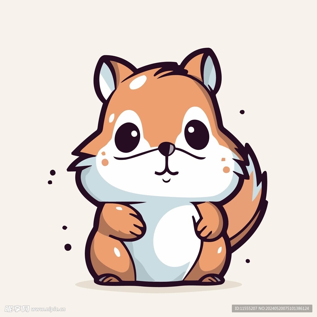 有趣小松鼠卡通儿童插画
