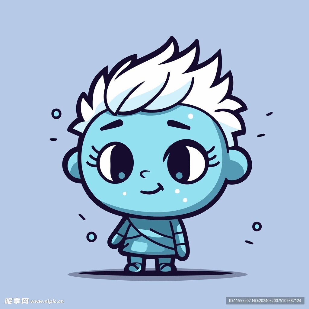 有趣冰系男孩卡通儿童插画