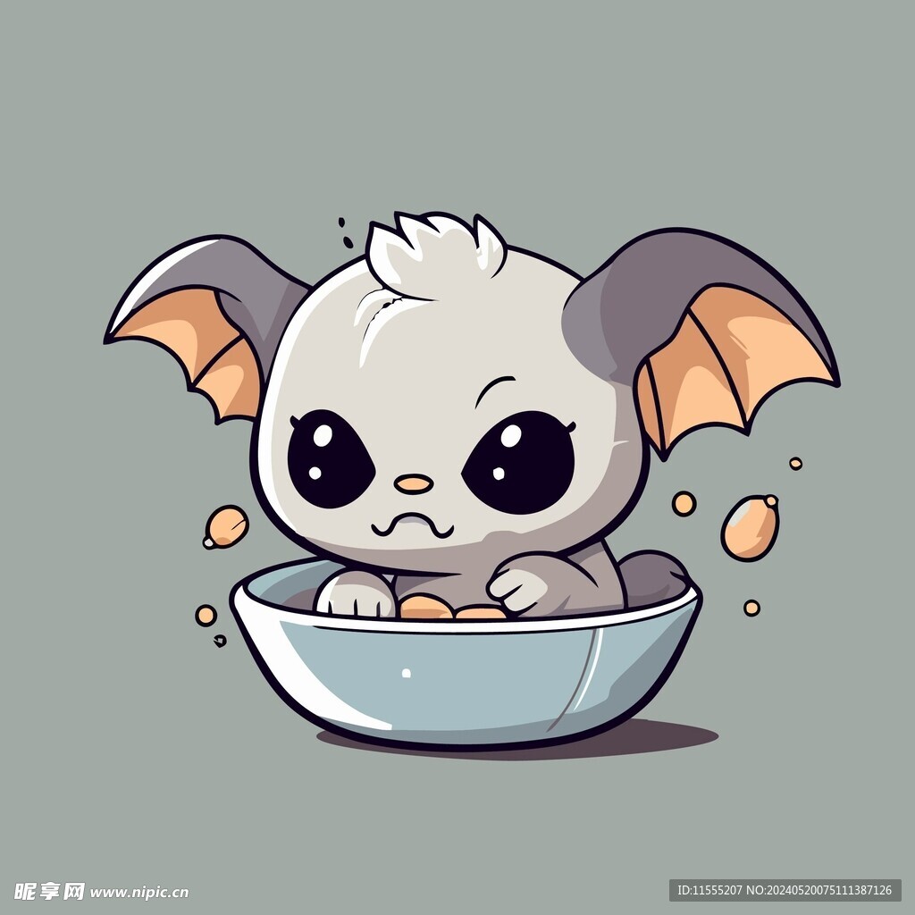 有趣蝙蝠卡通儿童插画