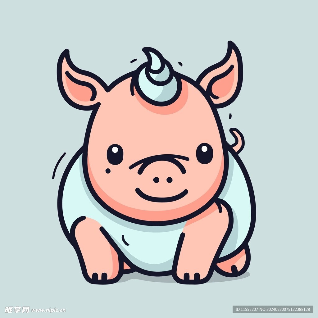 有趣小猪猪卡通儿童插画