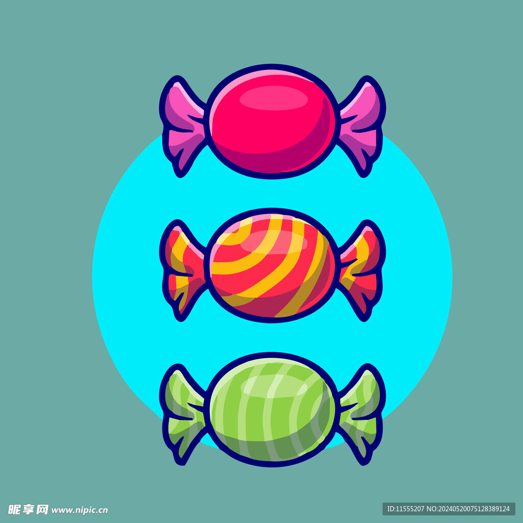 有趣糖果卡通儿童插画