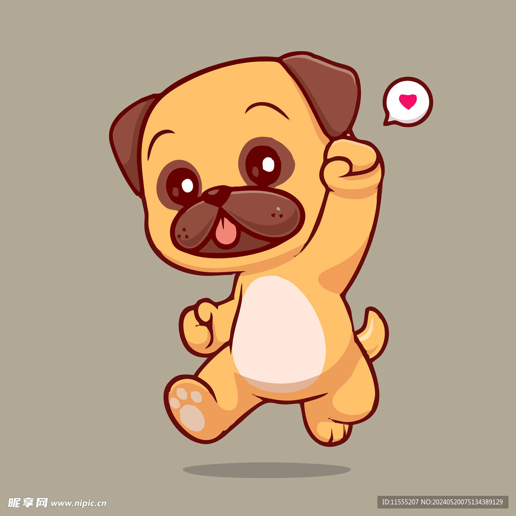 有趣狗狗卡通儿童插画