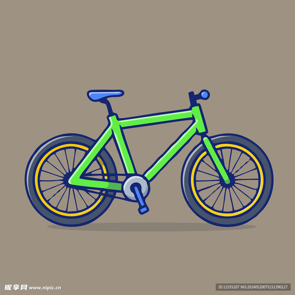 有趣自行车卡通儿童插画