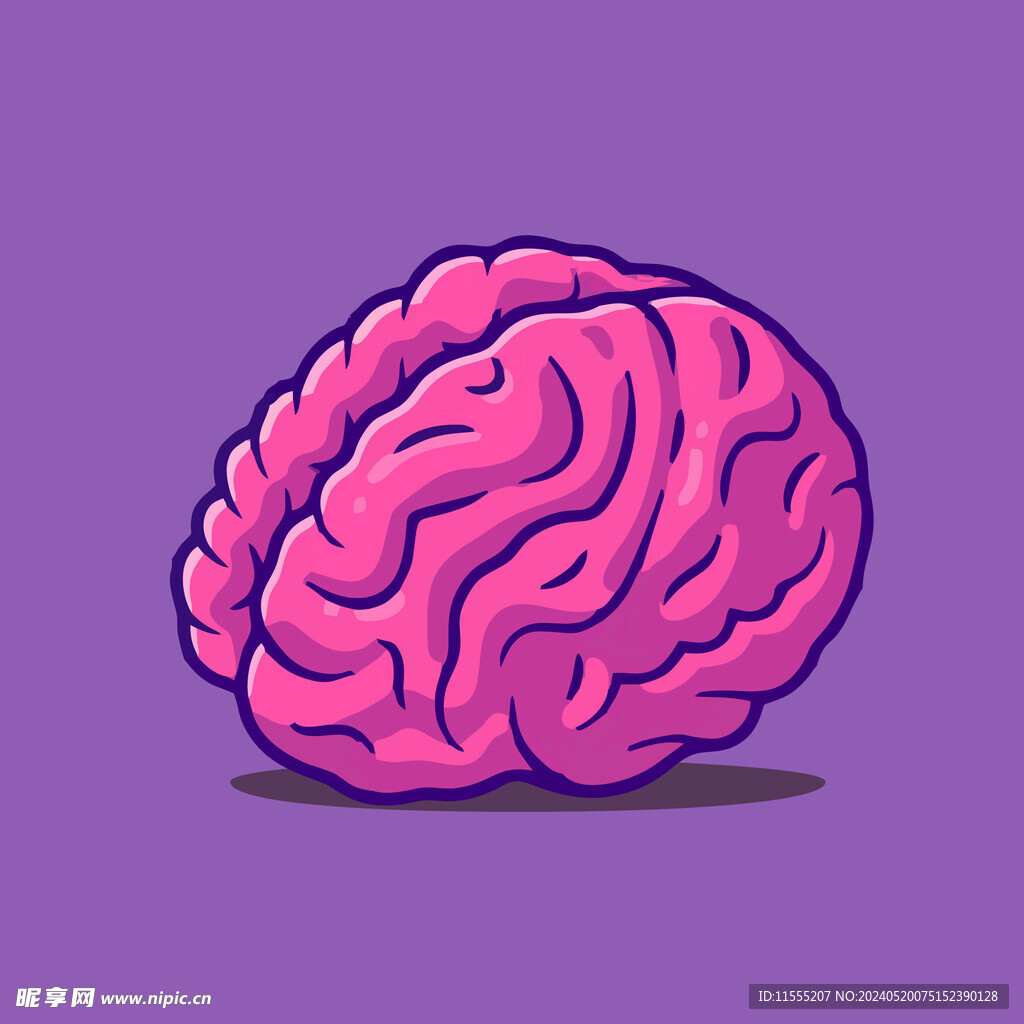 有趣大脑卡通儿童插画