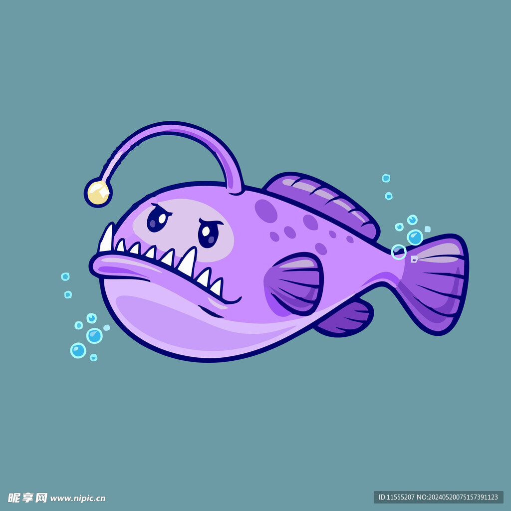 有趣魔鬼鱼卡通儿童插画