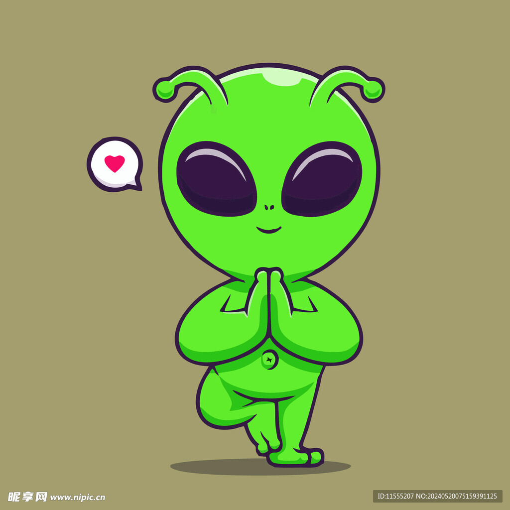 有趣外星人卡通儿童插画