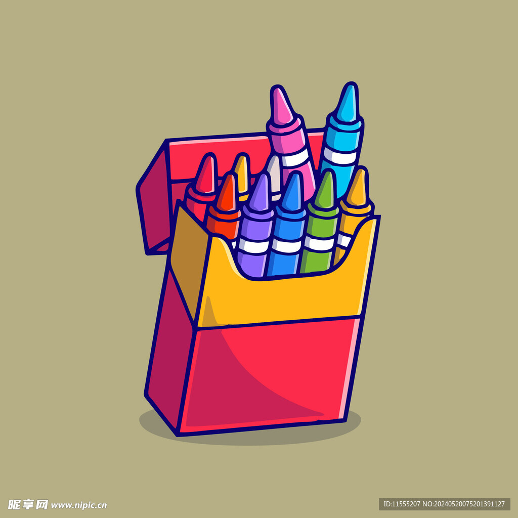 有趣蜡笔卡通儿童插画