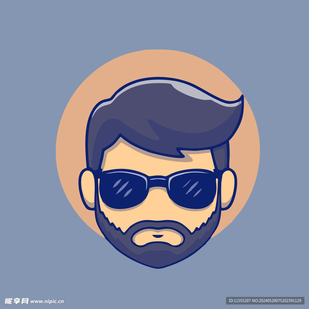 有趣墨镜男卡通儿童插画