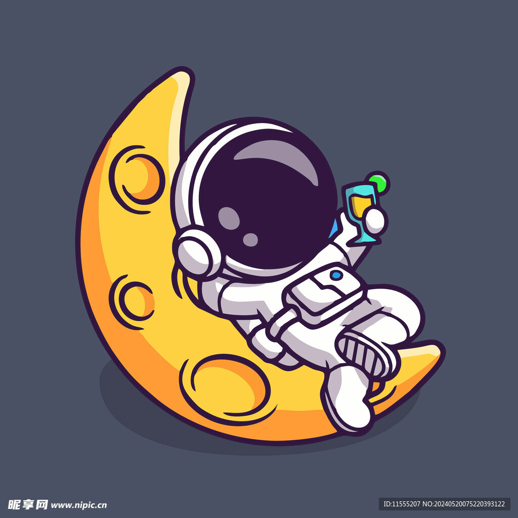有趣宇航员卡通儿童插画