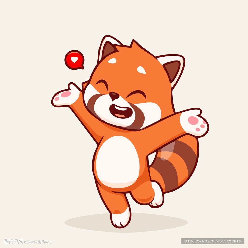 有趣小浣熊卡通绘画儿童插画