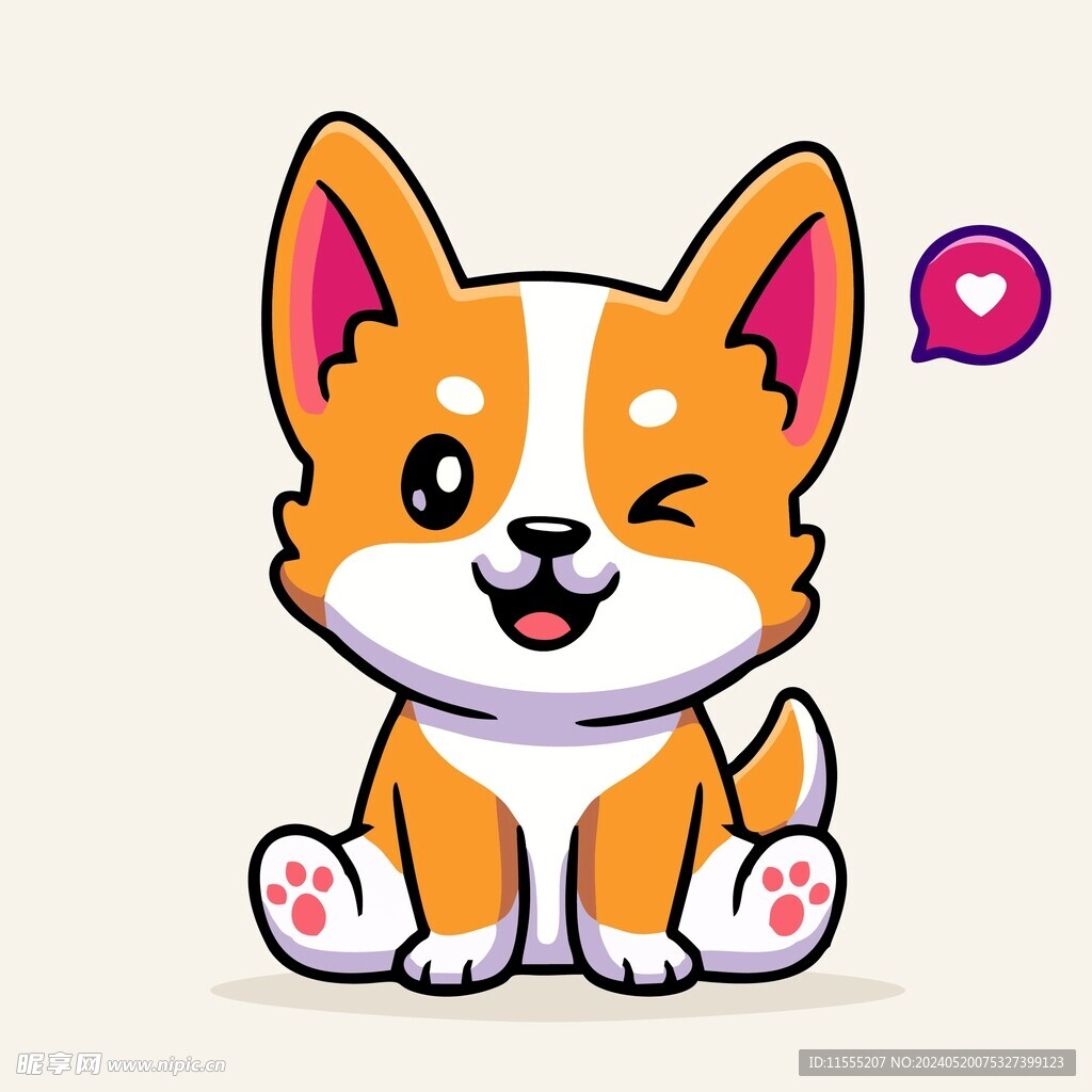 可爱狗狗矢量卡通插画