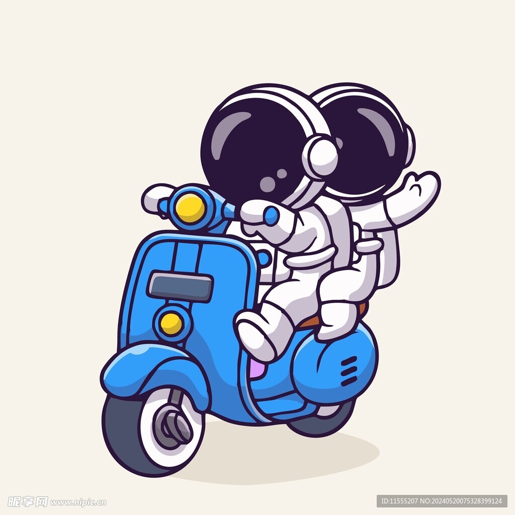 可爱宇航员小哥哥矢量卡通插画