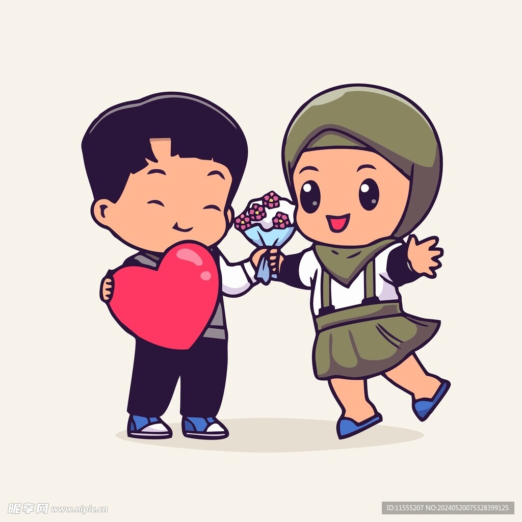 可爱小姐姐矢量卡通插画