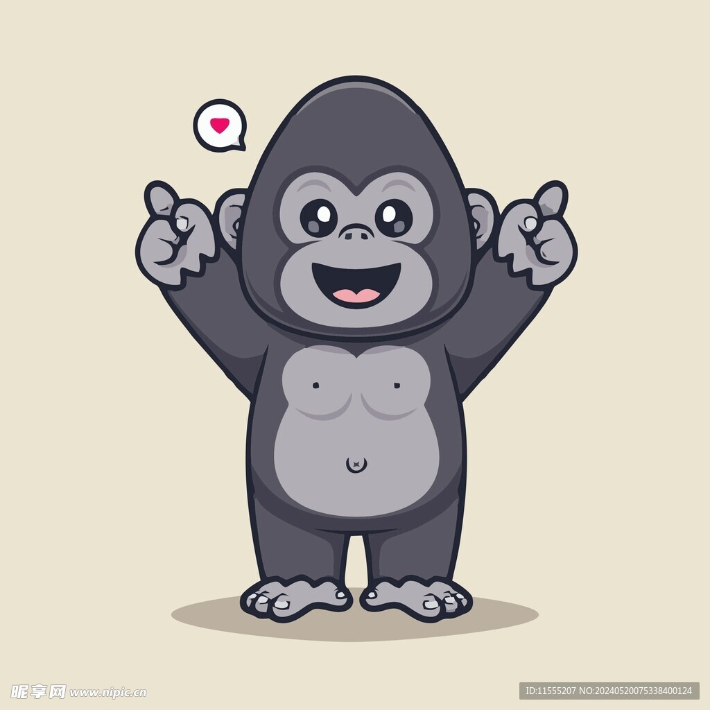 可爱小猴子矢量卡通插画